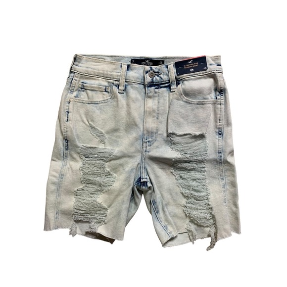 Hollister Pants - Hollister Cutout Jean Shorts Size 26 Bermuda Distressed Light High Rise 3502